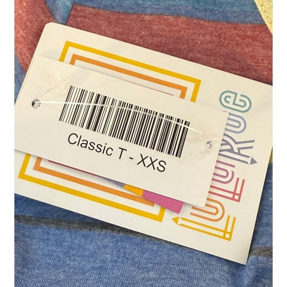 NEW LuLaRoe Women's XXS Striped Short Sleeve Classic T-Shirt Multicolor NWT‎ - Picture 5 of 8